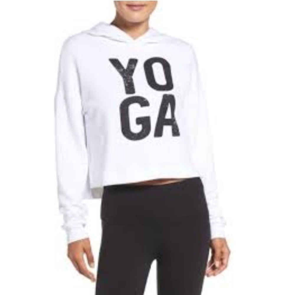 Alo Screenprint French Terry Cropped Hoodie